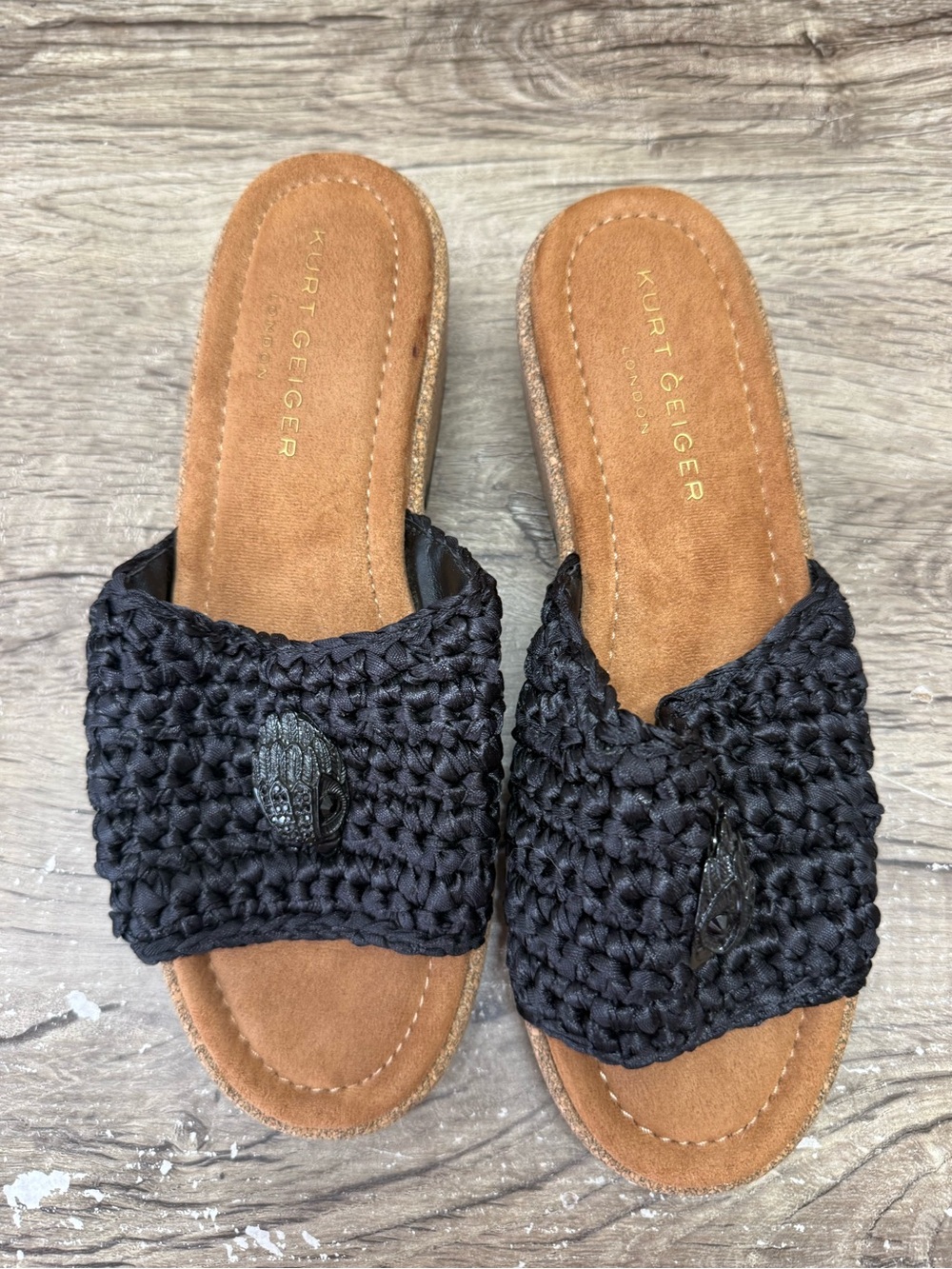 Kurt Geiger Black Woven Sandals size 40.5 - 9.5